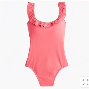 NWT J. Crew Scoopback Ruffle One-piece Swimsuit